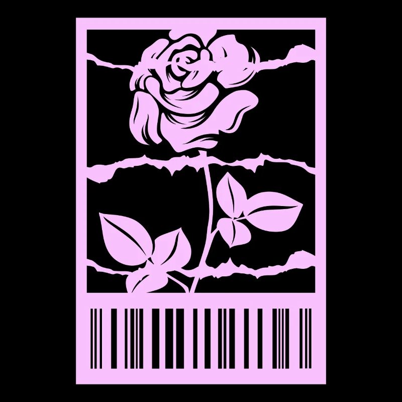 Gothic Rose Barbed Wire Barcode Urban Style