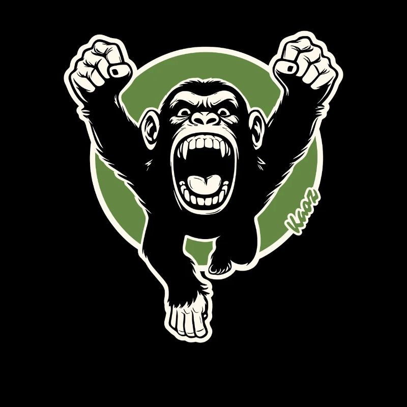 Roaring Chimp Bold Fist Kunst