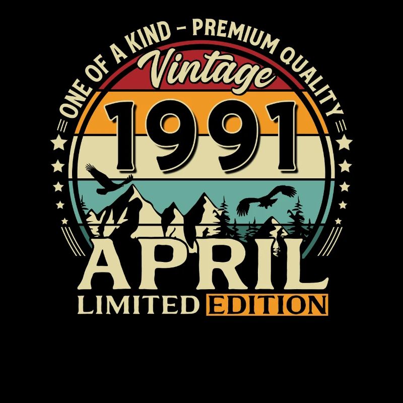35. Geburtstag Geschenk Mann Original April 1991