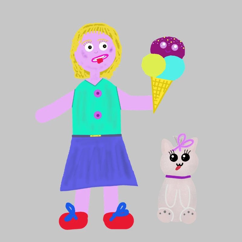 Eiscreme-Mädchen Eiscreme Eiswaffel