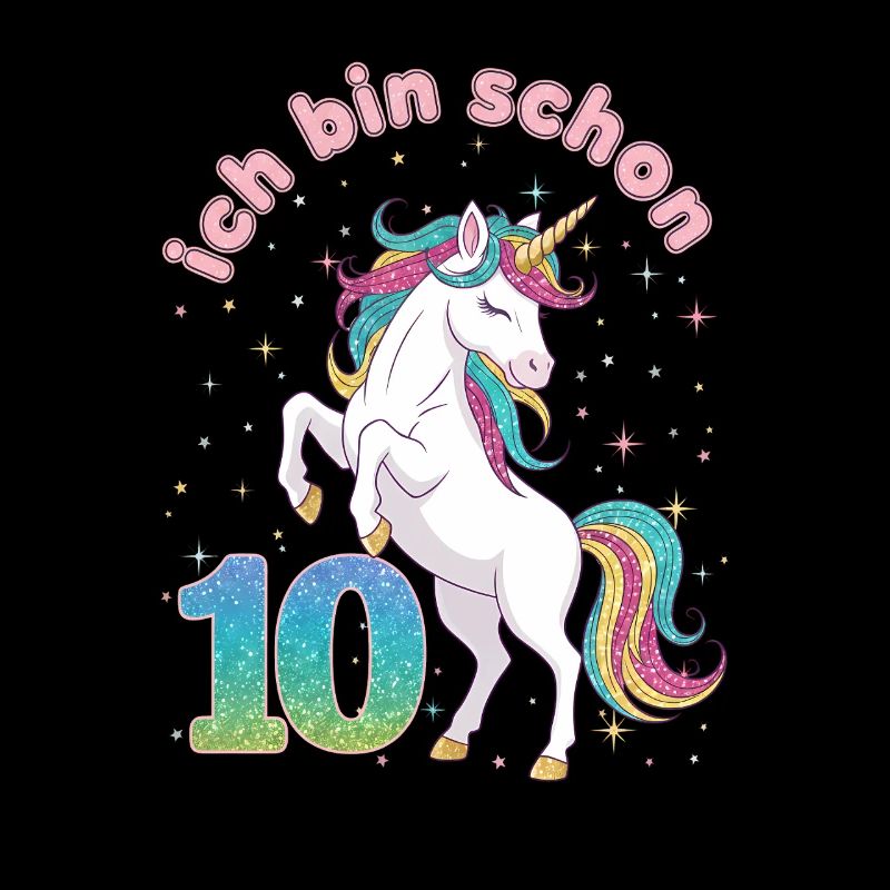 10. Geburtstag Einhorn Mädchen Ich bin schon 10