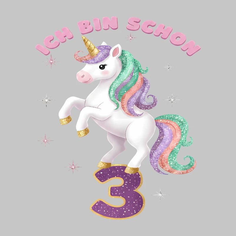 4. Geburtstag Einhorn Mädchen Ich bin schon 4