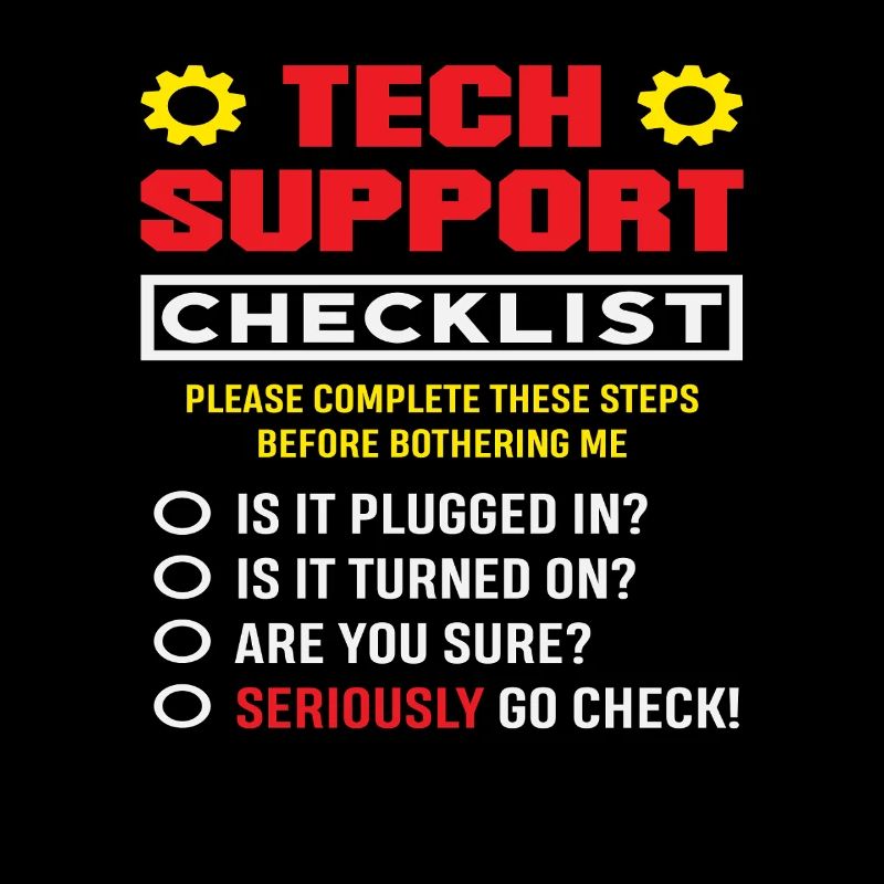 Tech Support Checklist Plug in IT Admin