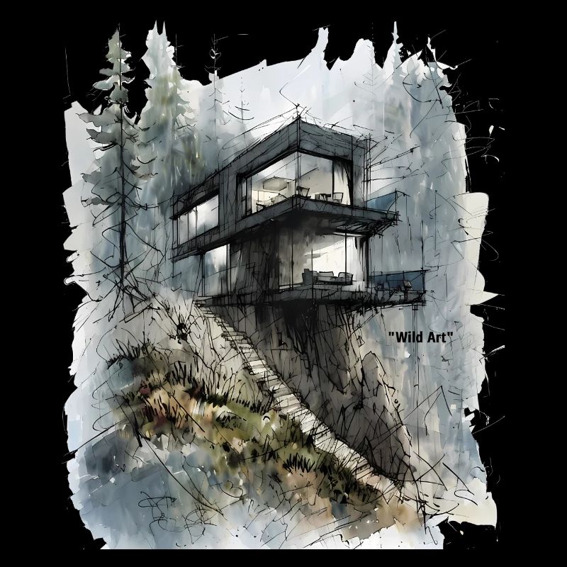 Forest Glass Cabin on Cliff