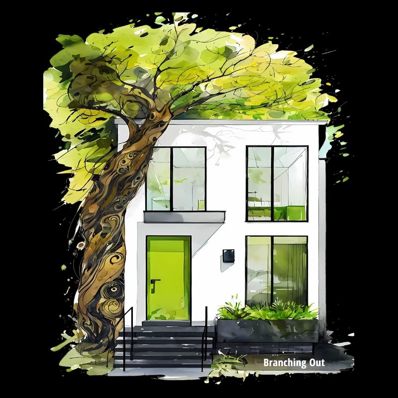 Branching Out - Modern Eco Architecture Sketch
