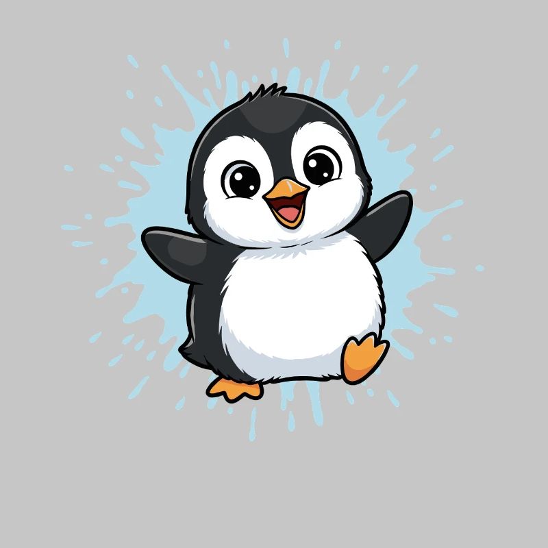 Éclaboussure colorée de pingouin
