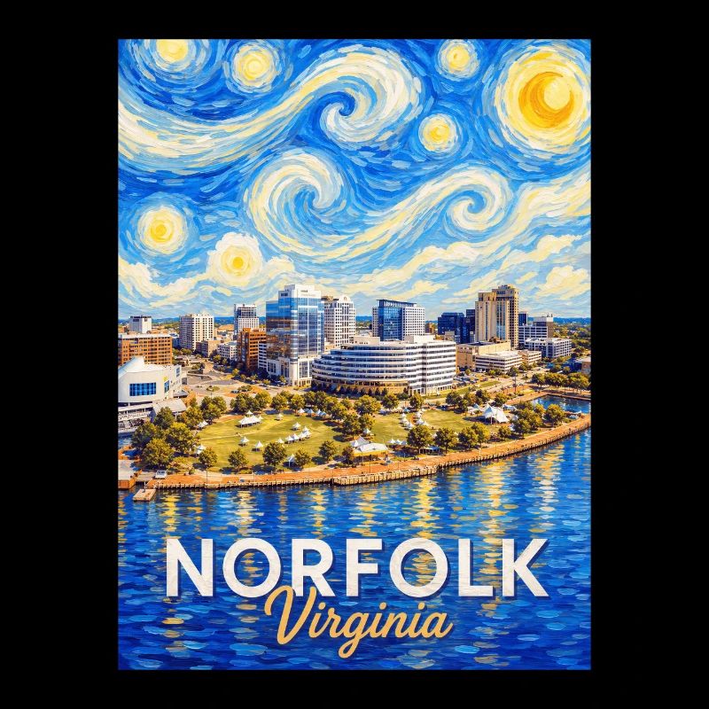 Norfolk Skyline Starry Night