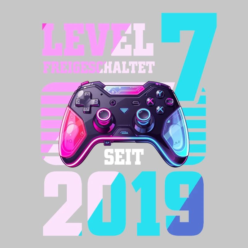 7. Geburtstag Junge Mädchen 2019 Gaming Level 7