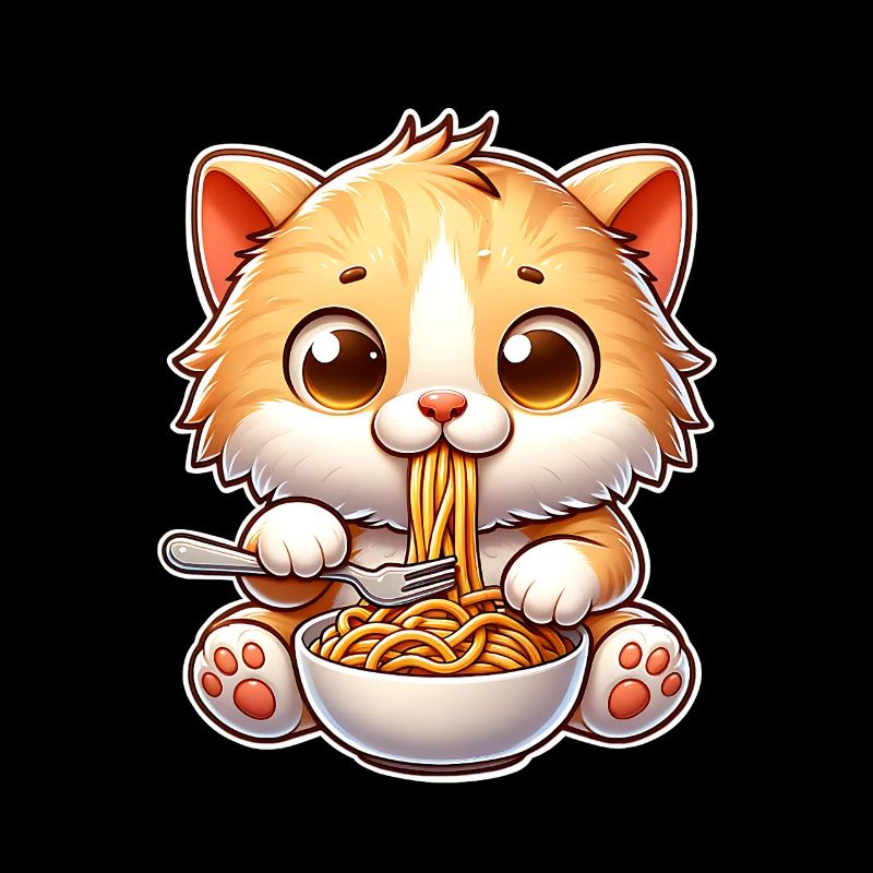 Kätzchen Spaghetti Pasta