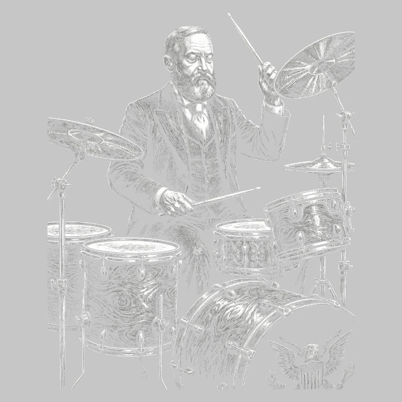 Benjamin Harrison plays drums