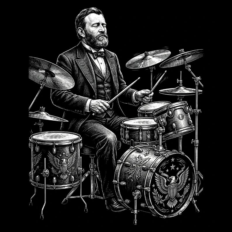 Ulysses S. Grant plays drums