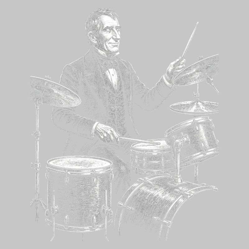 William Henry Harrison plays drums