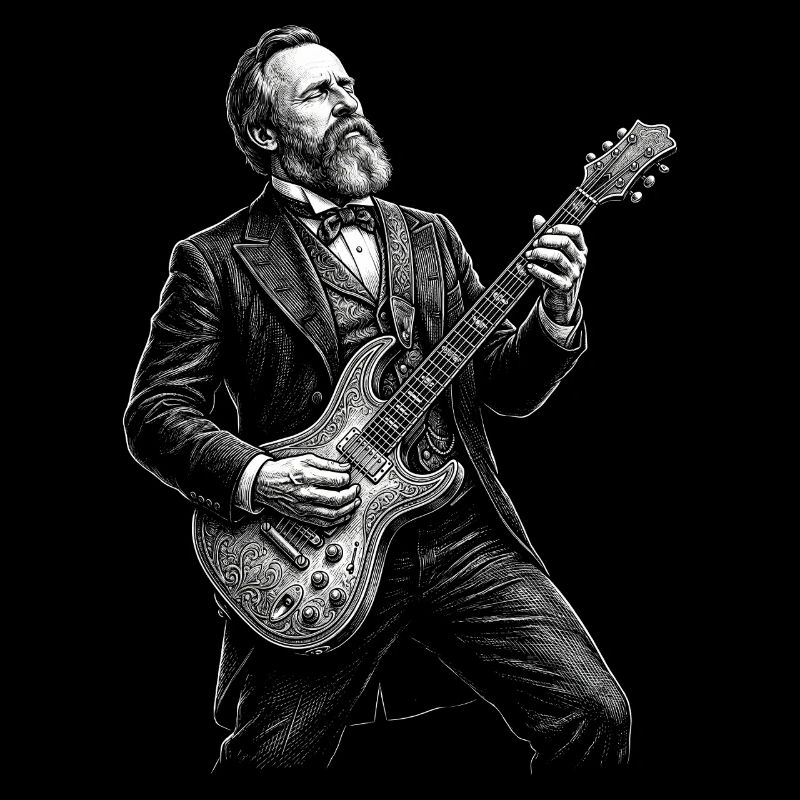 Rutherford B. Hayes Playing Guitar