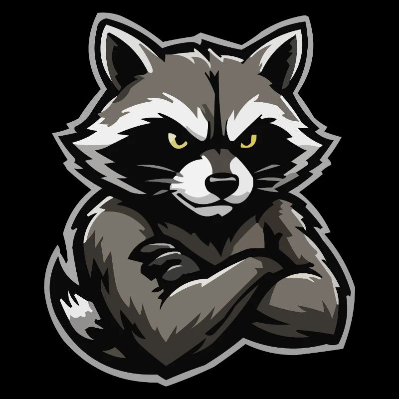 Verschränkter Waschbär-Charme