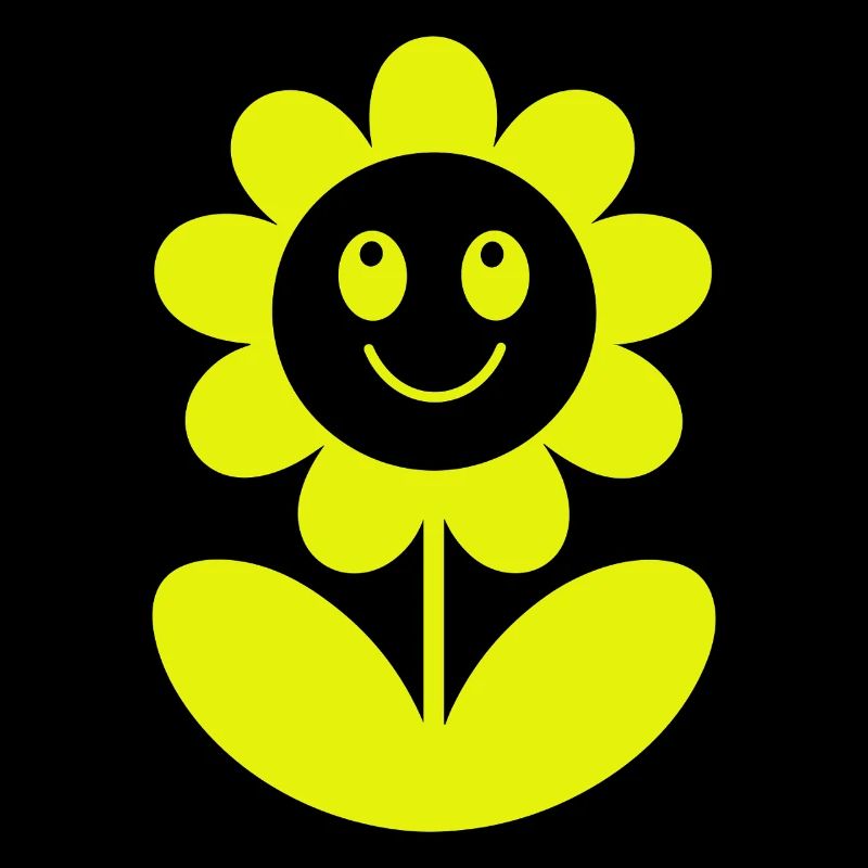 Lächelnde Sonnenblume Neon-Gelb