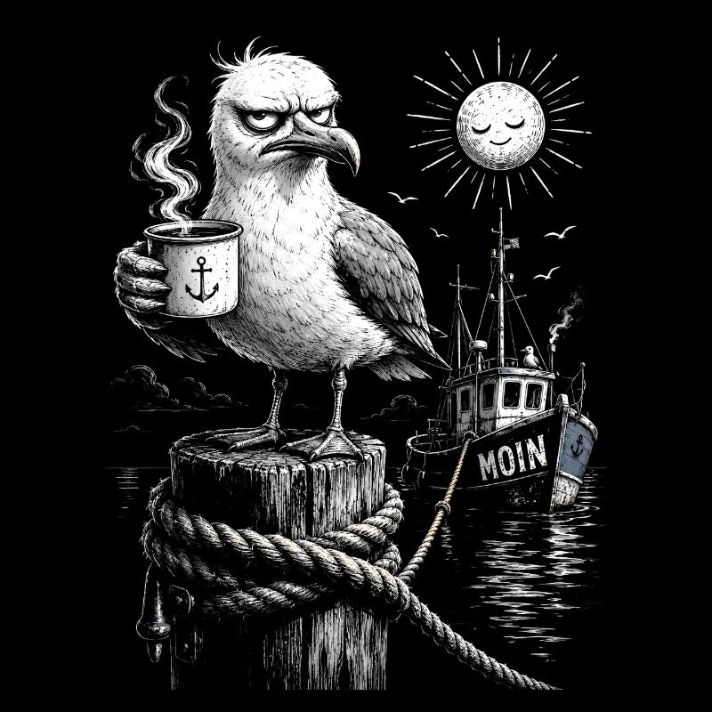 MOIN – Grummeliges Möwe mit Kaffee