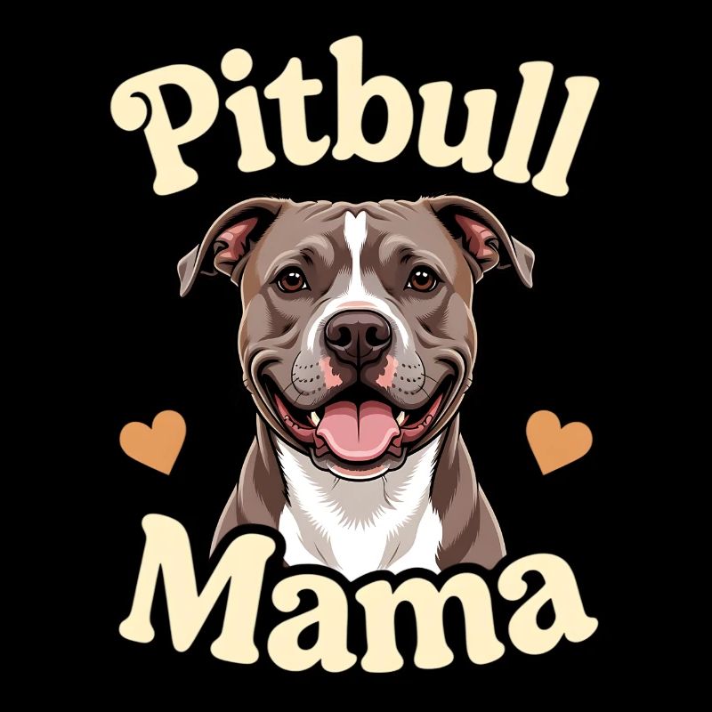 Pitbull Mama Illustration Geschenk