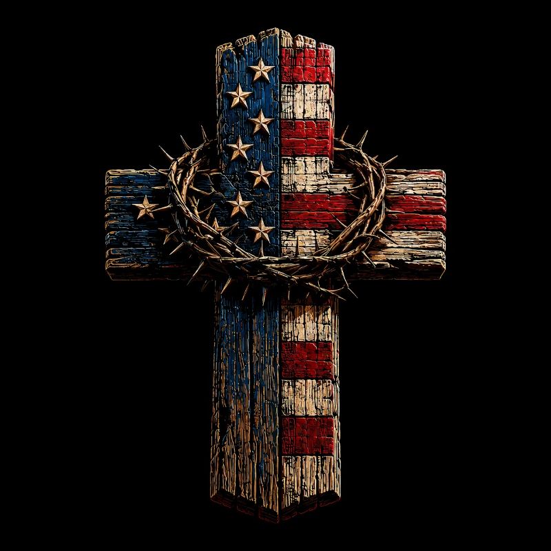Croix du drapeau avec couronne d’épines