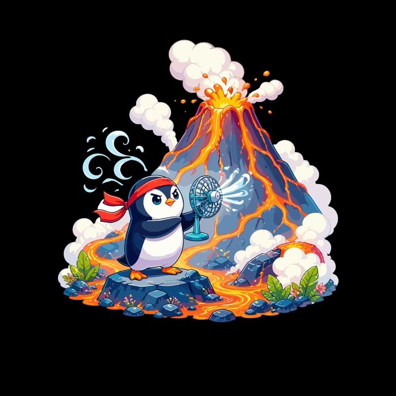 Lava-Pinguin mit Ventilator
