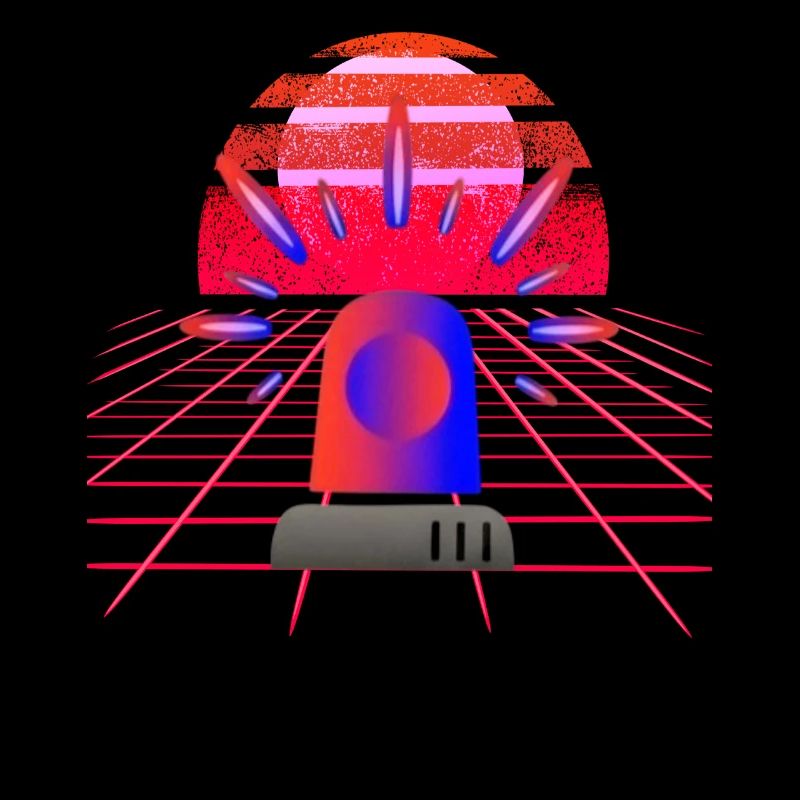 Néon Rétro Synthwave Siren Blue Light
