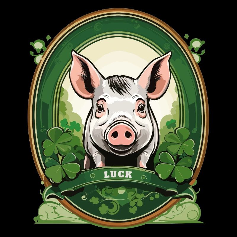 Lucky pig with shamrocks