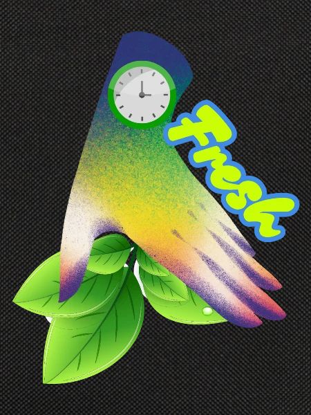 Design der frischen Gradient-Blattuhr