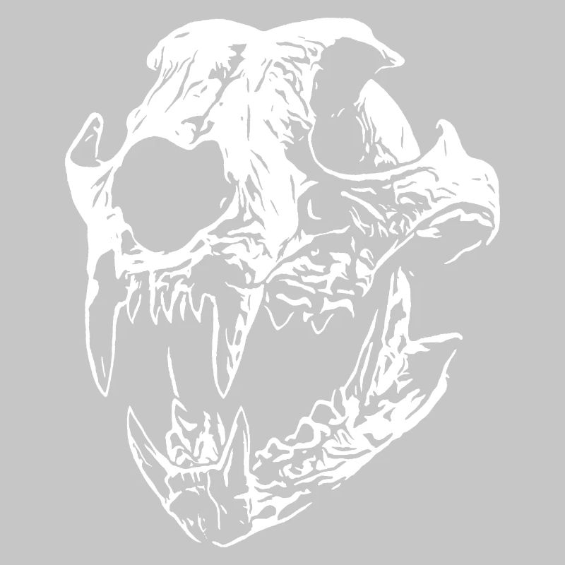 Smilodon skull with sharp teeth