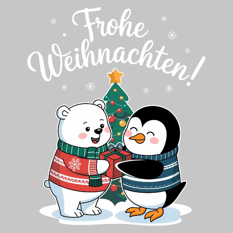 Pull de Noël Pingouin Ours Polaire Mignon Noël