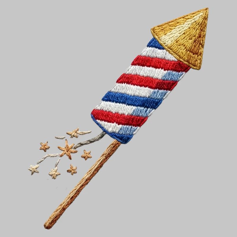 Flèche de feux d’artifice à l’aspect brodé (imprimé)