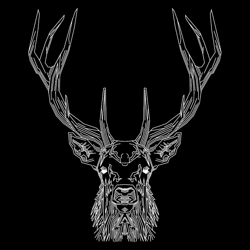 Tech Deer – Geometrischer Hirsch in Weiß