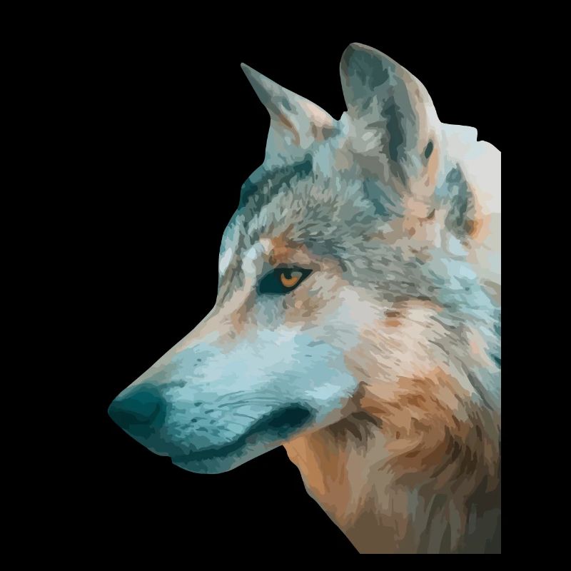 Wolfs Kopf Aquarellprint