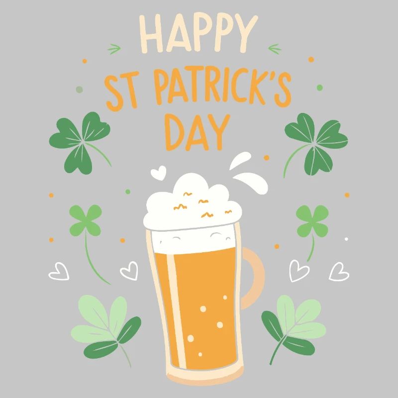 Bière mousse et trèfles Saint Patrick