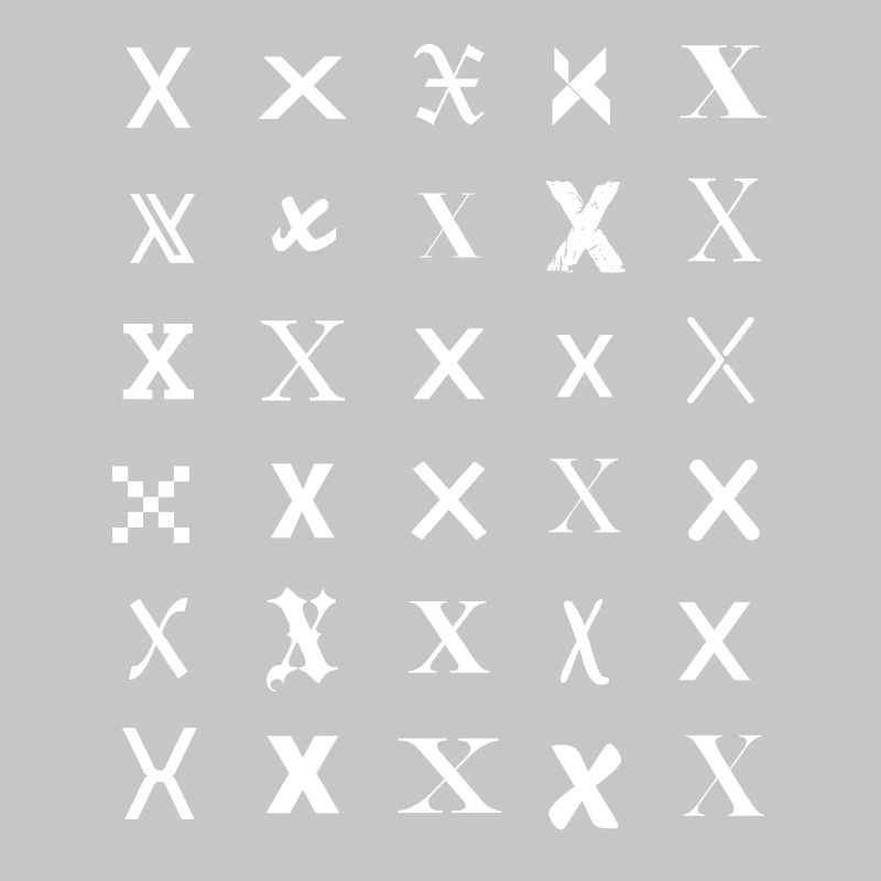 Typography Monogram X Pattern