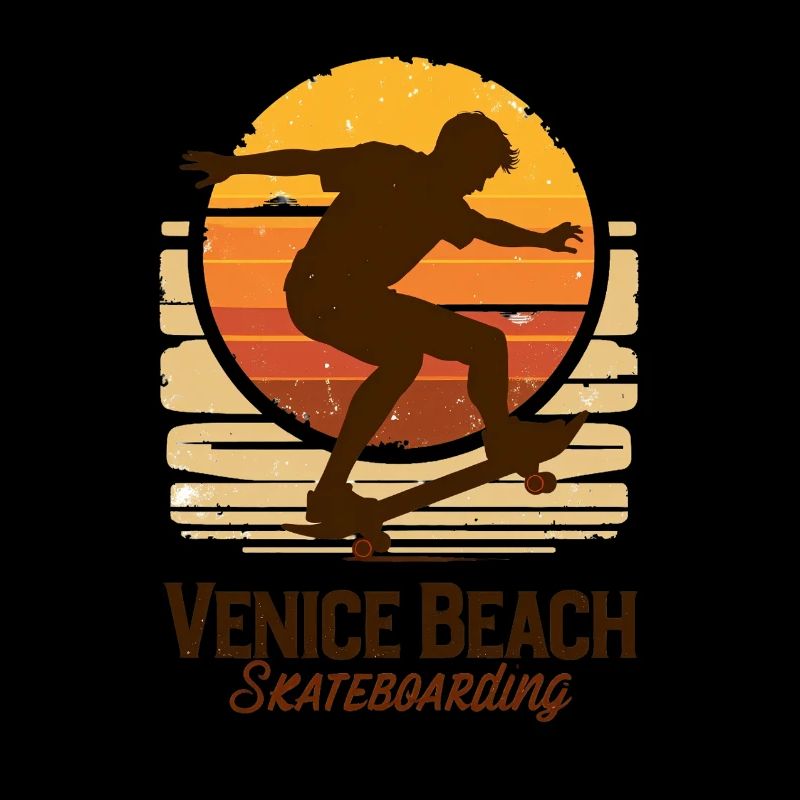 Venice Beach Skateboard Sunset