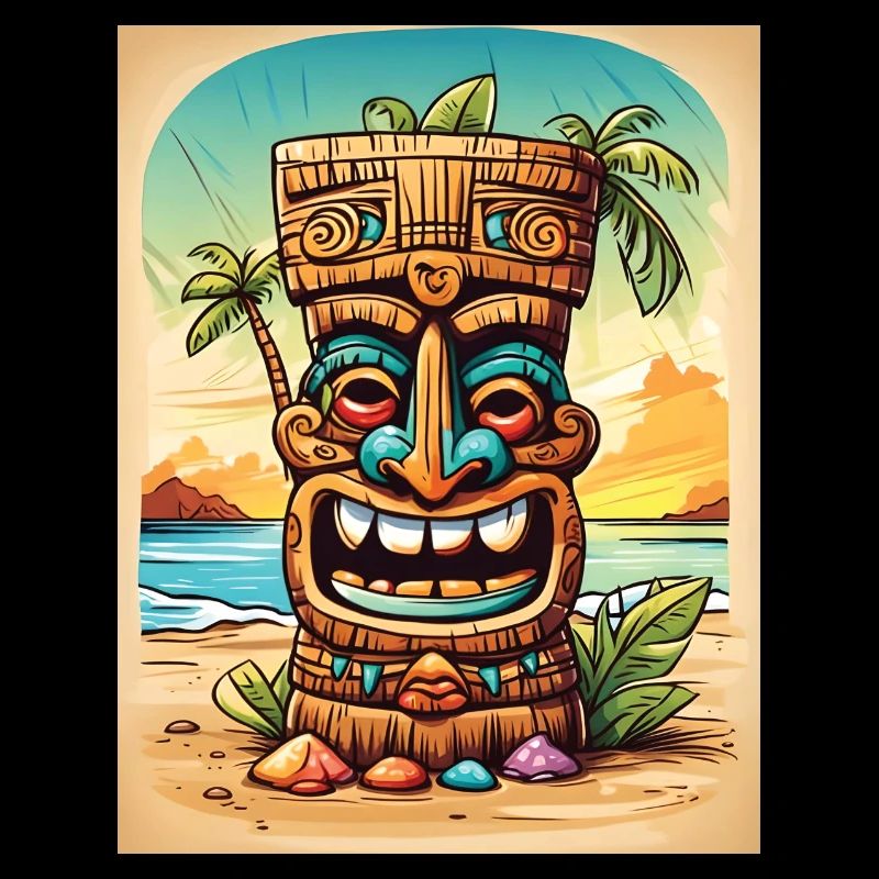 Tiki Statue cartoon