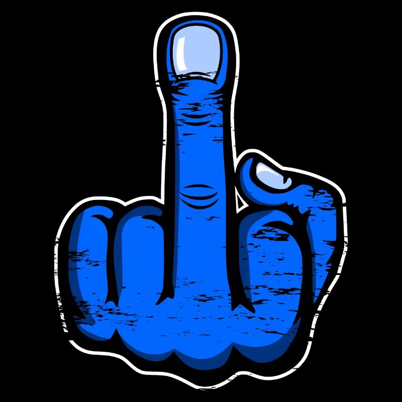 Middle Finger Stinky Finger Design Blue Used