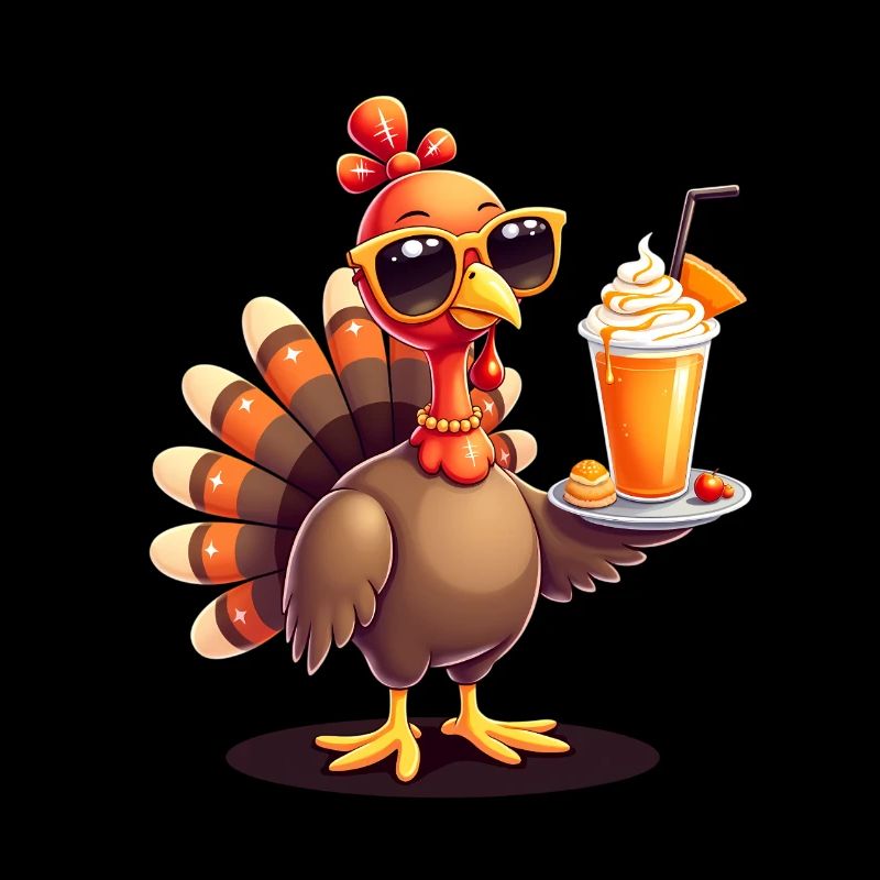 Dinde de Thanksgiving avec lunettes de soleil