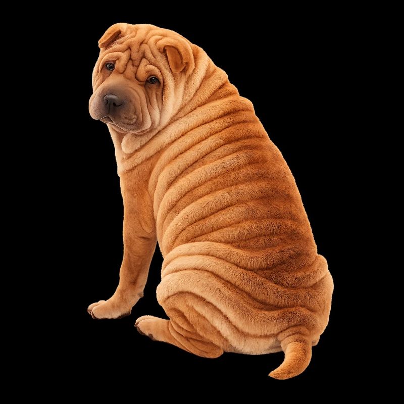 Shar Pei assis