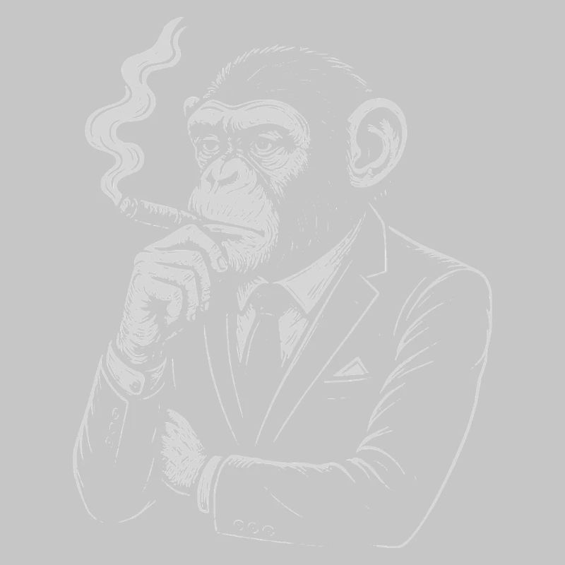 Cigar Monkey in Suit Retro