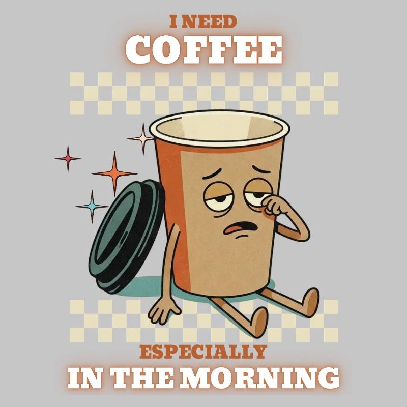Morgenkaffeetasse müde