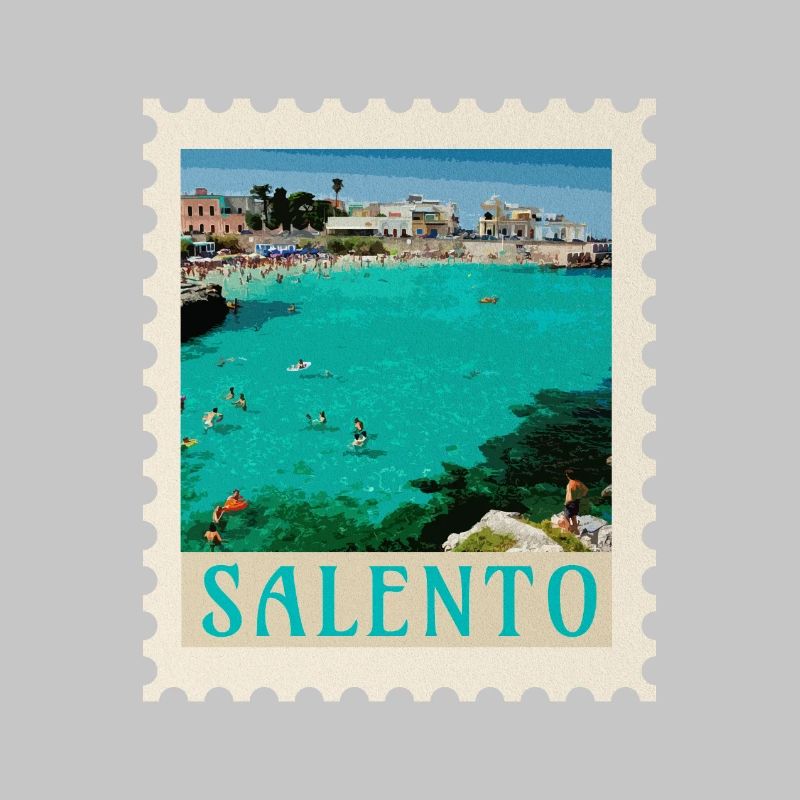Affiche rétro de Salento Turquoise Beach