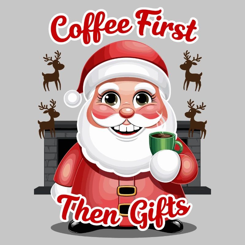 Weihnachtsmann mit Kaffee