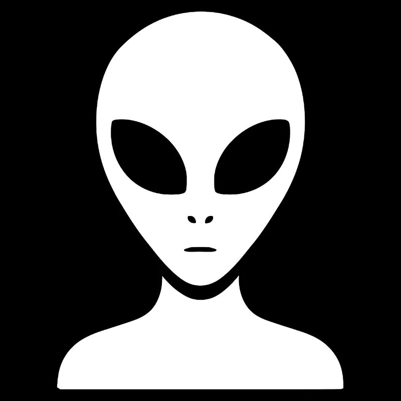 Minimalist Alien Portrait Silhouette