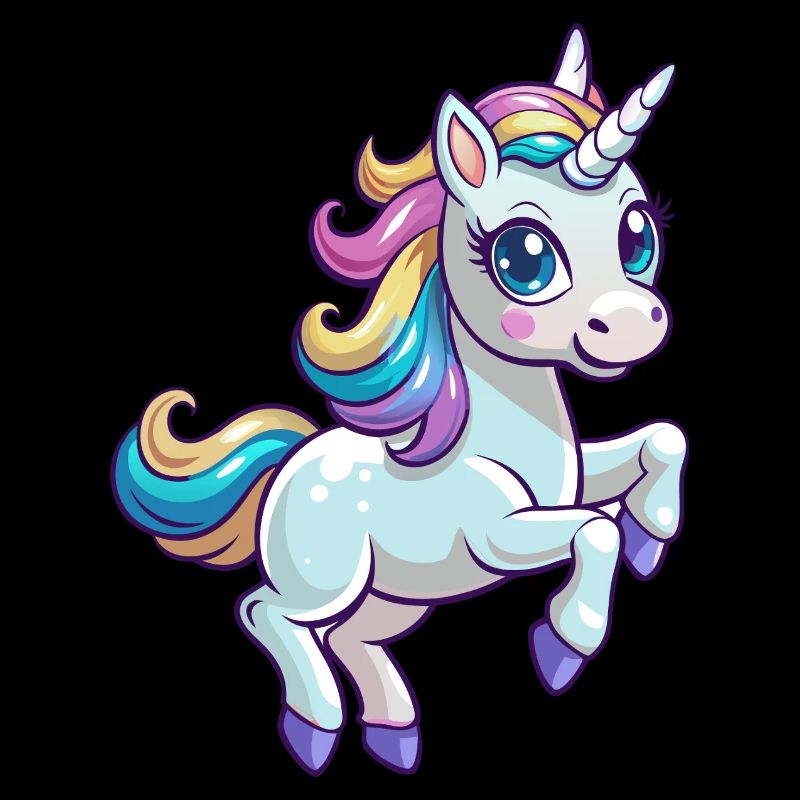 Baby-Einhorn springt