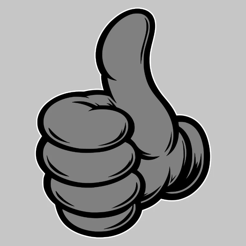 OK Comic Thumbs Up Hand Icon Grey