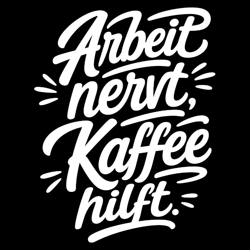 Arbeit nervt Kaffee hilft Lettering Design
