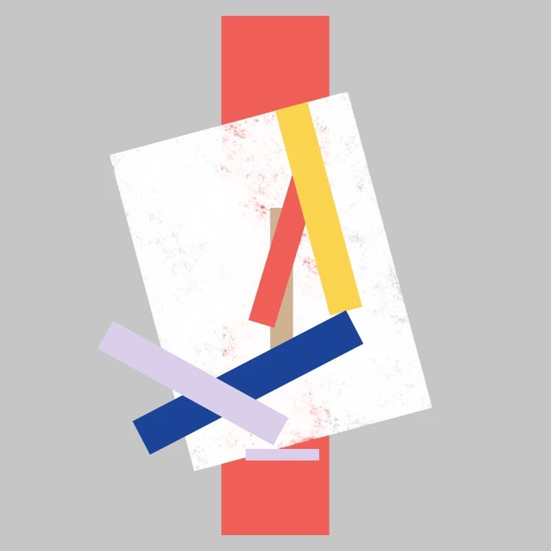 Abstract color block pattern distorted face