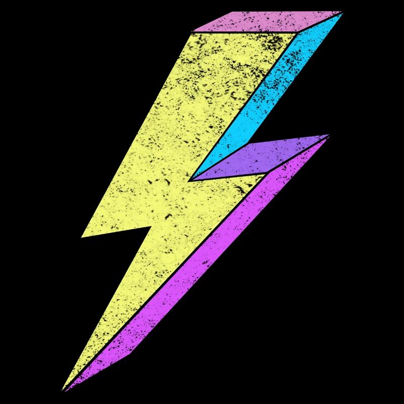 Leuchtende Lightning-Design mit Pastellfarben 80s 