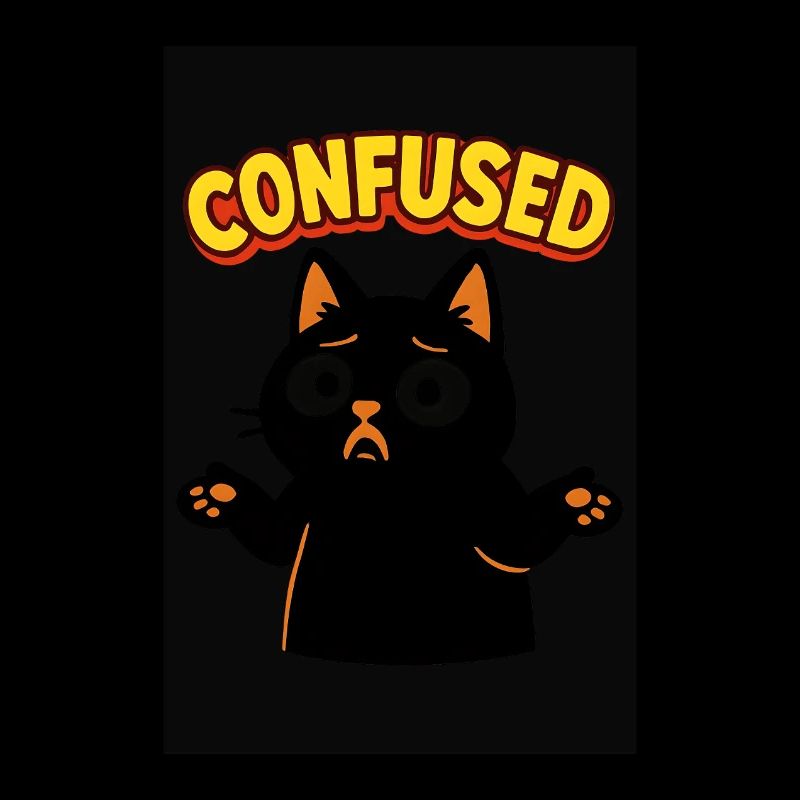 Chat confus : Illustration de bande dessinée désorientée
