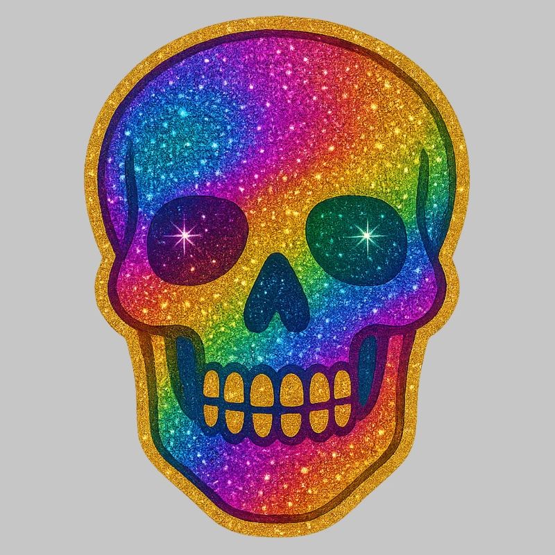 Rainbow Skull Glitter for Halloween